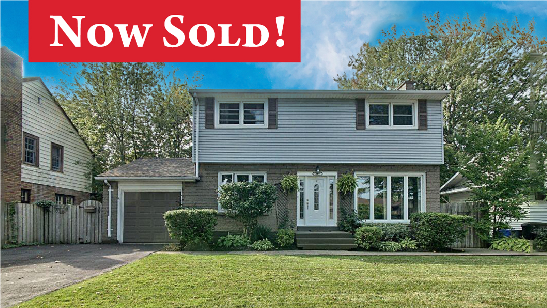 Now Sold banner on classic 2 storey home for sale at 225 Edgar St Welland