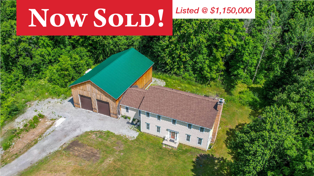 Now Sold banner with listed @ $1,150,000 on 52414 willford rd wainfleet sold by frank ruzycki real estate