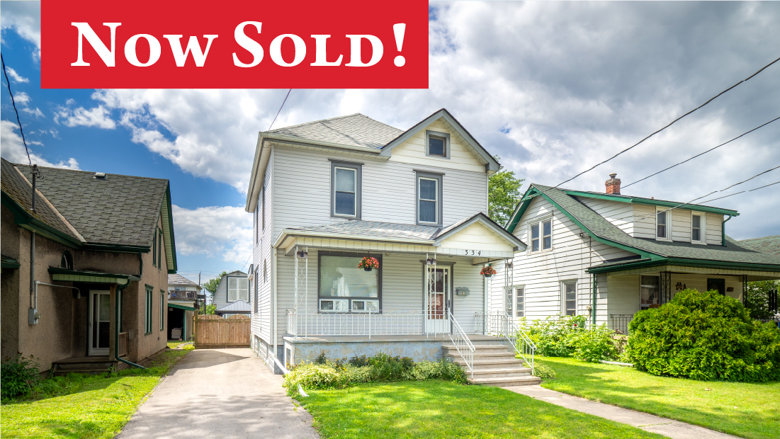 now sold banner on 334 mitchell st port colborne sold by frank ruzycki real estate