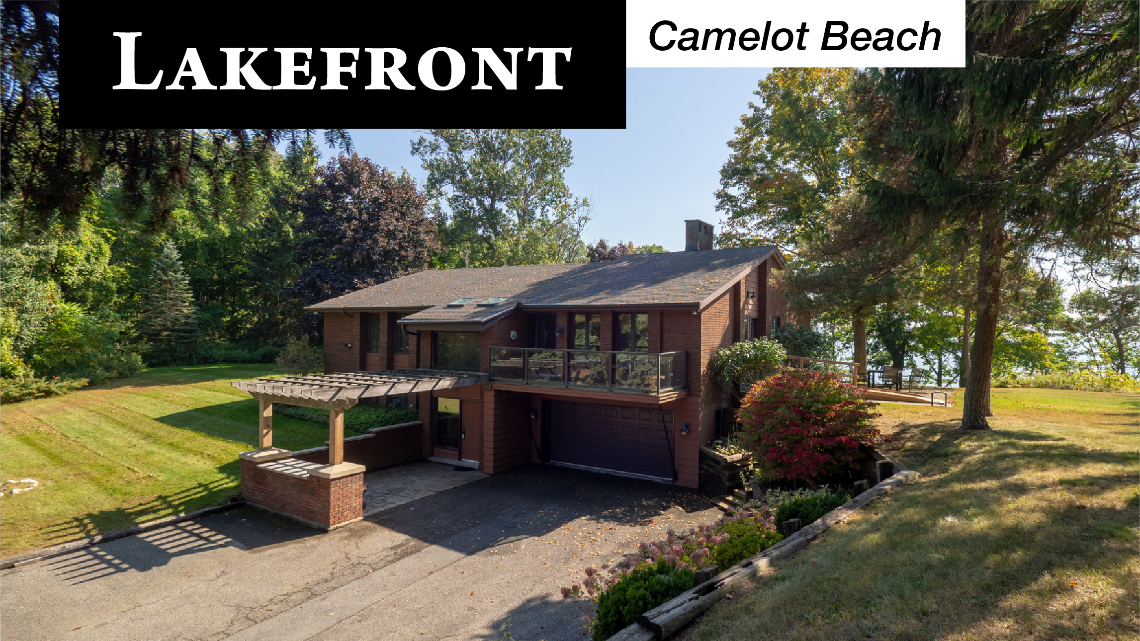 lakefront banner with camelot beach flag on 10201 camelot dr wainfleet for sale by frank ruzycki real estate