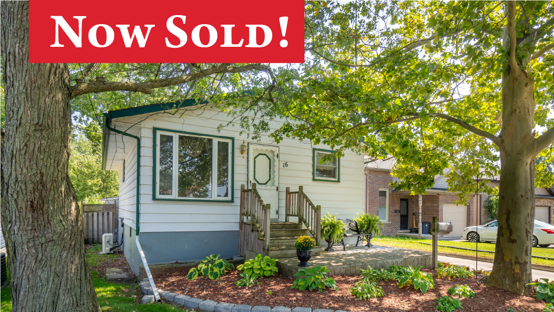now sold banner on 16 michigan st welland sold by frank ruzycki real estate
