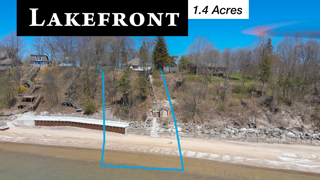 lakefront banner with 1.4 acres flag on 10209 camelot dr wainfleet listed for sale by frank ruzycki real estate