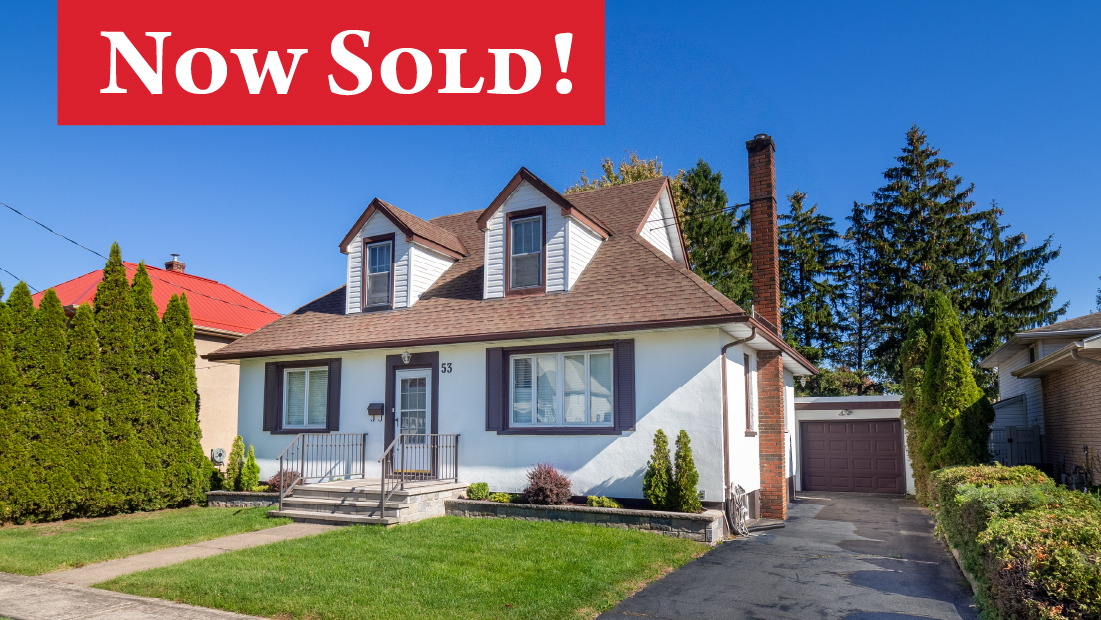 now sold banner on 53 oak st port colborne sold by frank ruzycki real estate