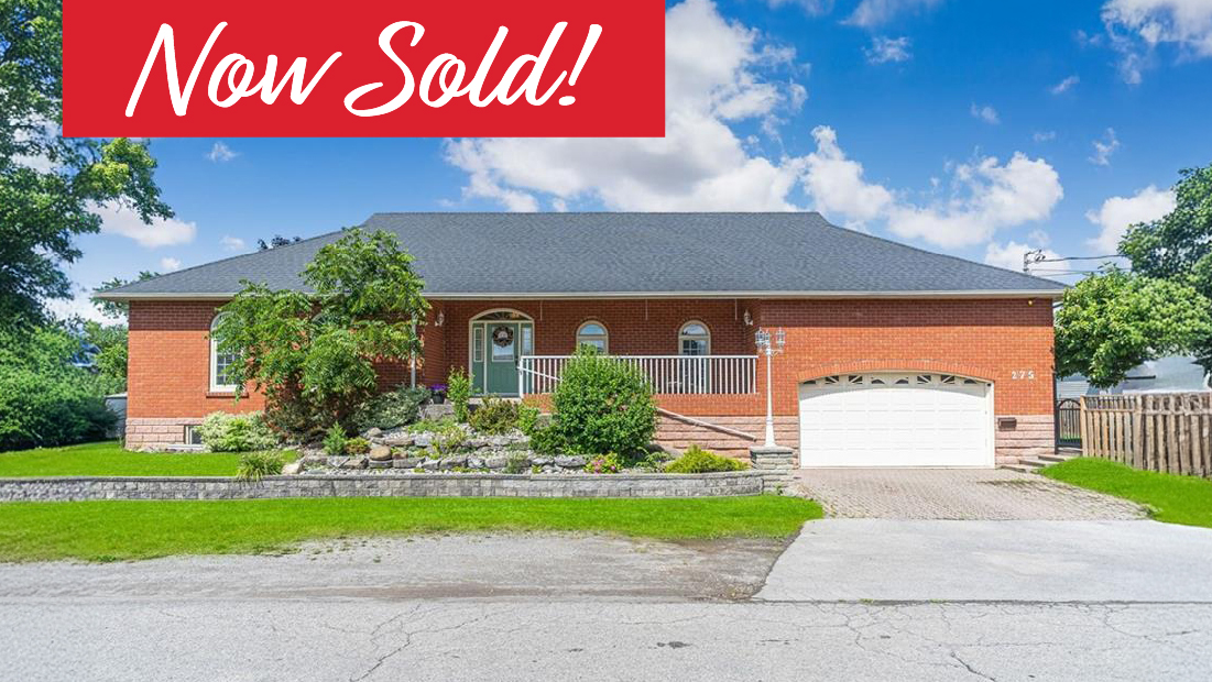 Another sold banner on brick bungalow at 275 Knoll Street Port Colborne