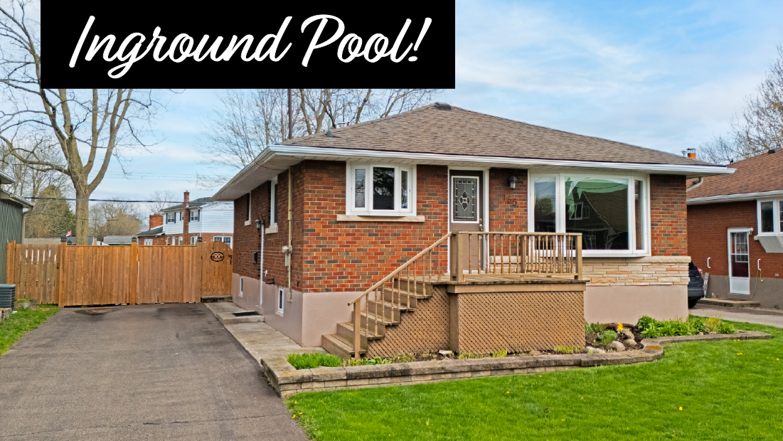 inground pool banner on 165 rosemount ave port colborne for sale by frank ruzycki real estate