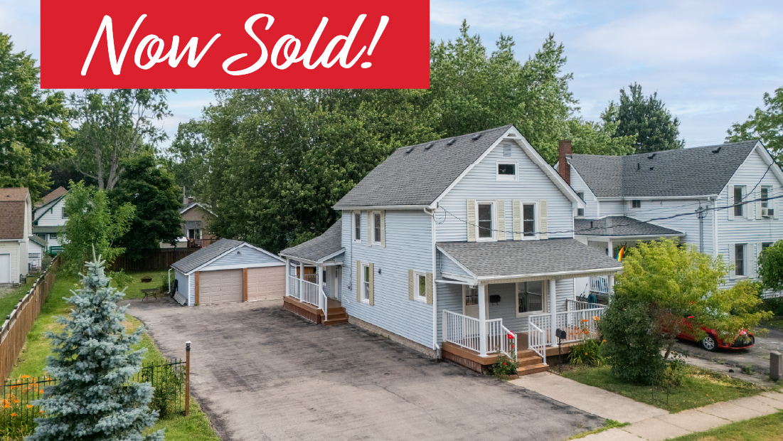 now sold banner on 173 ash st port colborne sold by frank ruzycki real estate