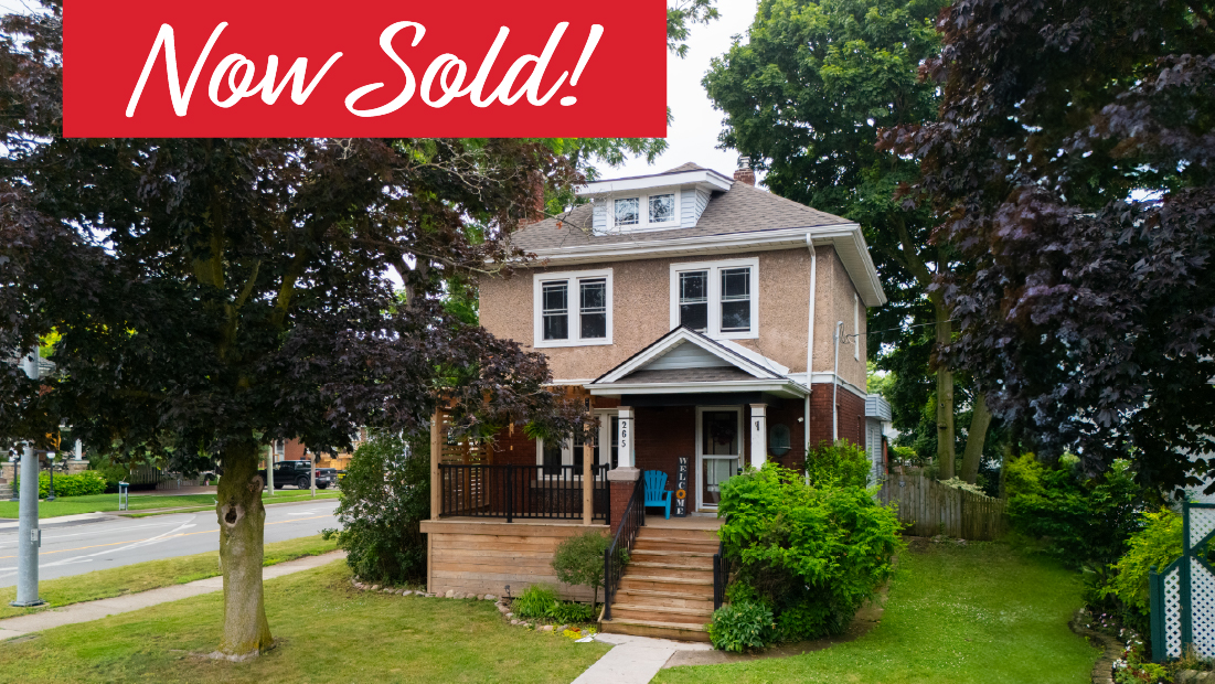 now sold banner on 265 clarence st port colborne sold by frank ruzycki real estate