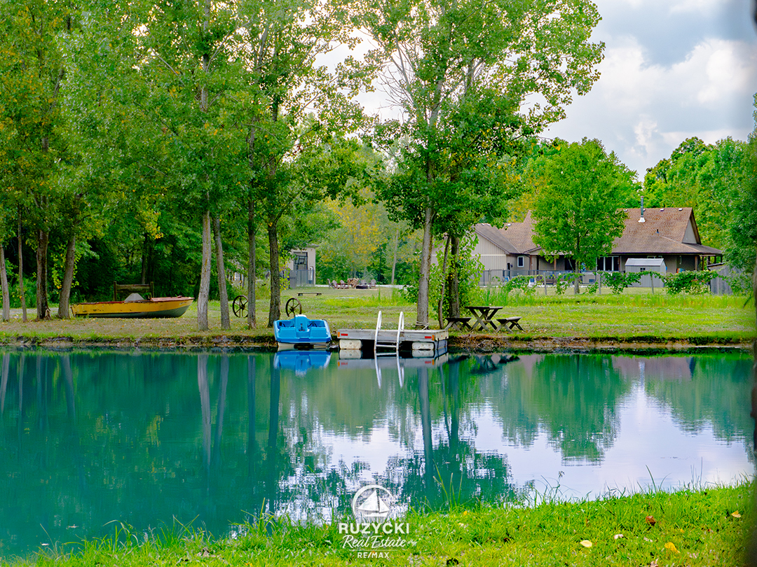 backyard pond of 3481 troup rd port colborne