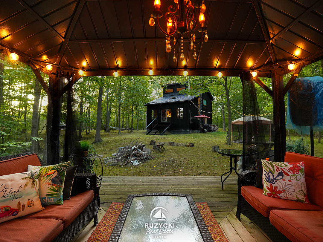 view of home from gazebo of 4121 fox rd stevensville