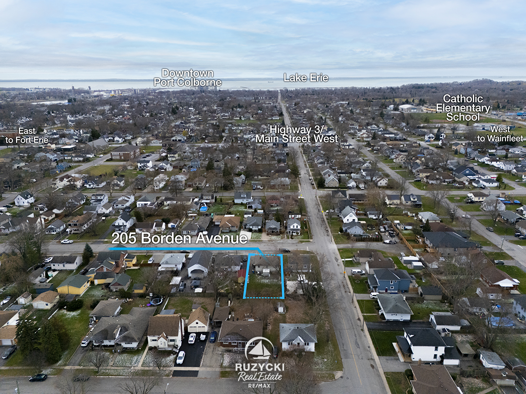 205-borden-ave-port-colborne_06 aerial view of 205 borden ave port colborne with nearby points of interest