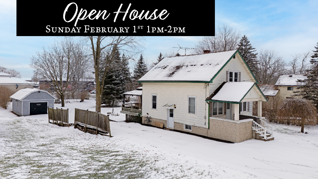 open house sunday february 1st 1pm-2pm banner on 31959 feeder rd w wainfleet for sale by frank ruzycki real estate