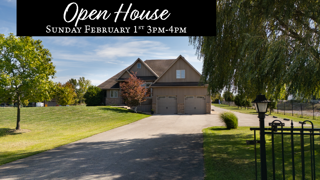 open house sunday february 1st 3pm-4pm banner on image of 20219 youngs rd s wainfleet for sale by frank ruzycki real estate