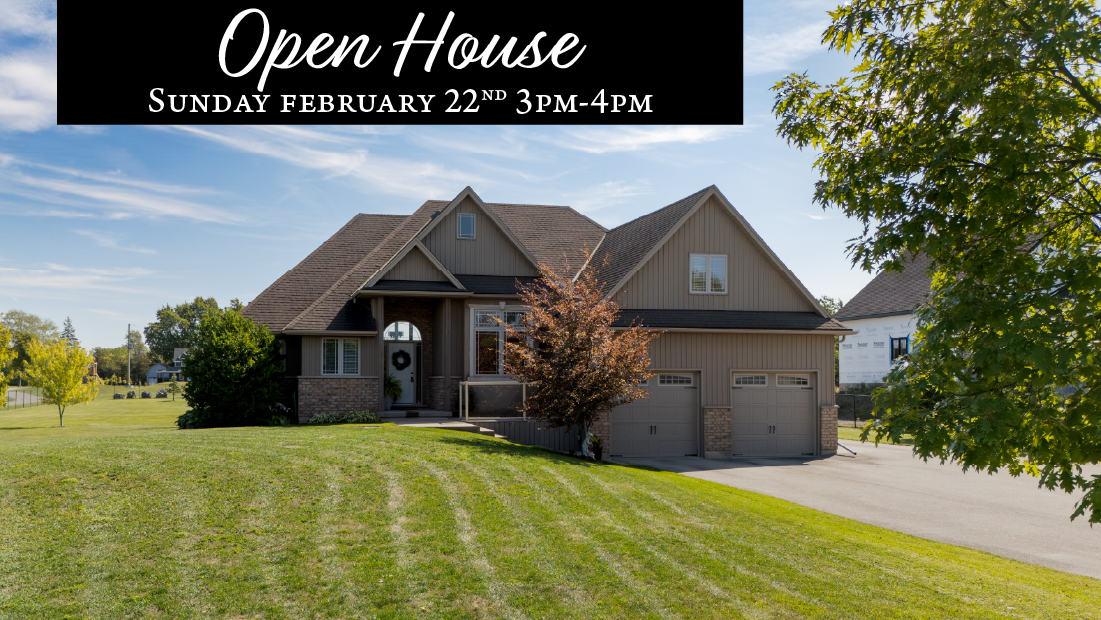 open house sunday february 22nd 3pm-4pm banner on image of 20219 youngs rd s wainfleet for sale by frank ruzycki real estate
