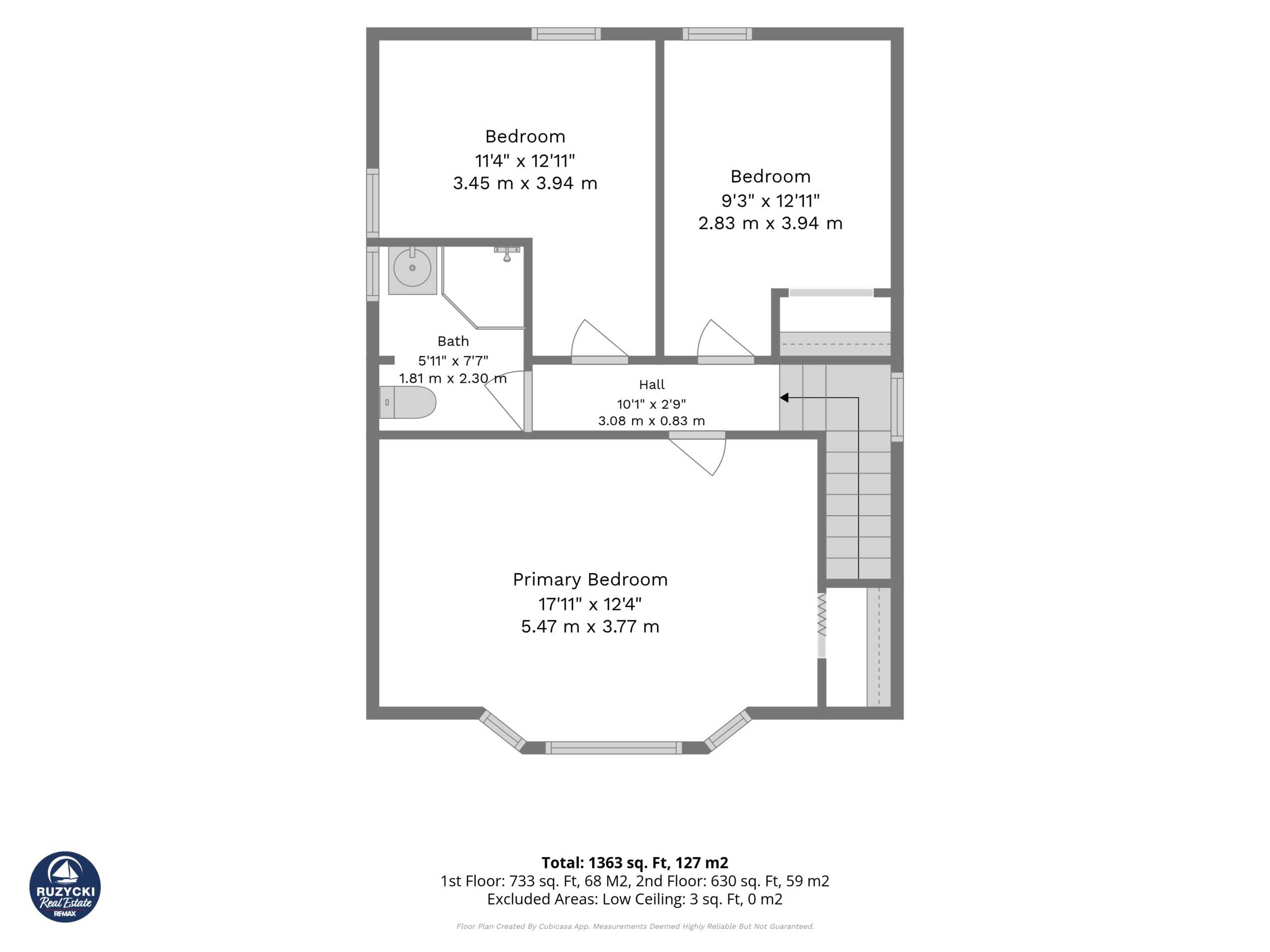 2nd_floor_314_bell_street_port_colborne_with_dim upstairs floor plan of 314 bell st port colborne