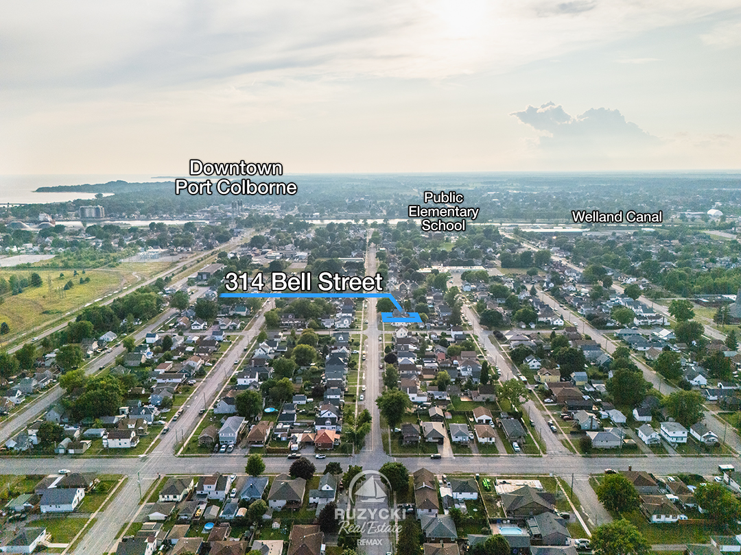 314-bell-st-port-colborne_44 aerial view of 314 bell st port colborne with proximity to nearby points of interest
