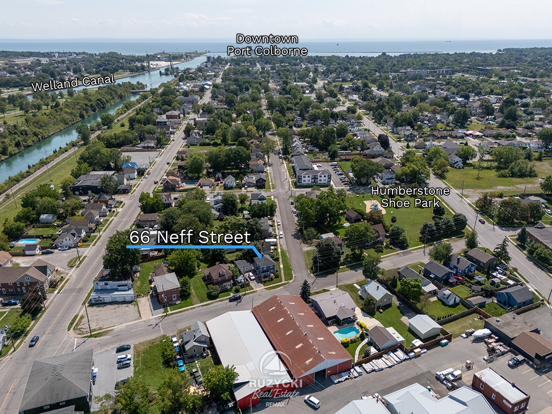 66-neff-st-port-colborne_20 aerial view of 66 neff street port colborne with nearby points of interest