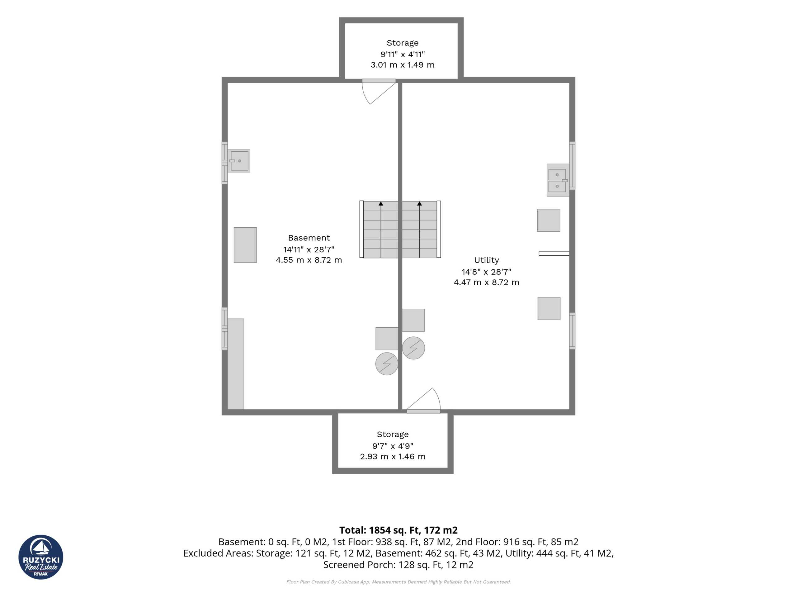 1st_floor_137_wellington_street_port_colborne_with_dim basement floor plan of side by side duplex