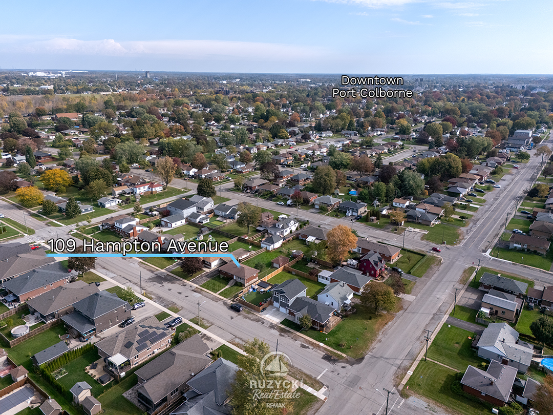 109-hampton-avenue-port-colborne_20 aerial view of surrounding neighbourhood